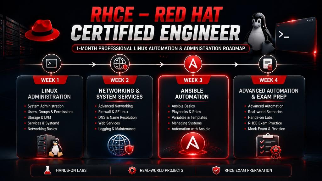 RHCE - Red Hat Certified Engineer (Ansible) Learning Roadmap